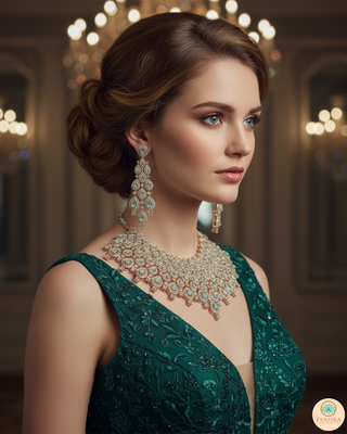 JULIET Cubic Zirconia Mint Necklace Set