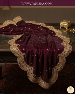 The Imperial Plum | Velvet Zardosi Groom’s Shawl