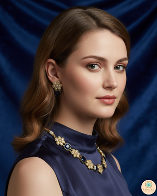Navy SIMPLE Necklace Set