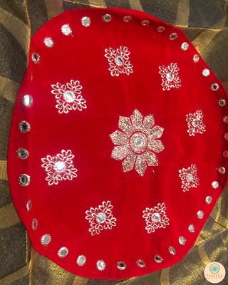 1 Red Multi-Purpose DORI RUMAL (Gift Bag, Thaal Cover, Potli Bag - Perfect for: Indian Wedding, Shagan Ceremony, Chunni Charhana, Bridal Shower, Baby Shower, Maiyan, Weddings, Favors, Shaadi, Walima)