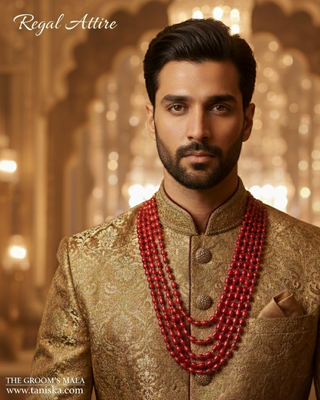 The Maharaja’s Ruby | Layered Crimson & Gold Mala