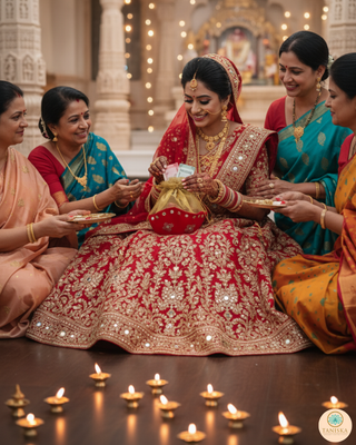 1 Red Multi-Purpose DORI RUMAL (Gift Bag, Thaal Cover, Potli Bag - Perfect for: Indian Wedding, Shagan Ceremony, Chunni Charhana, Bridal Shower, Baby Shower, Maiyan, Weddings, Favors, Shaadi, Walima)