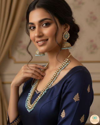 HANIYA Designer Blue Long Haar Set