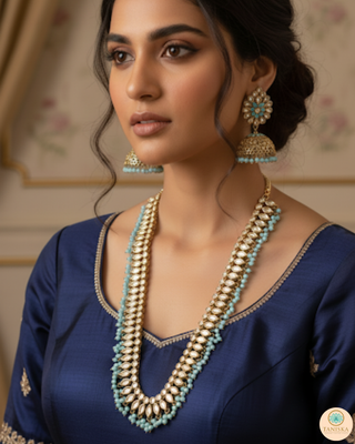 HANIYA Designer Blue Long Haar Set