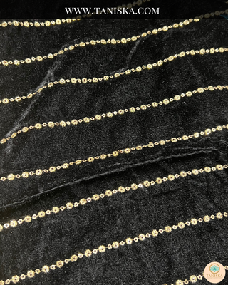 The Midnight Sultan | Striped Velvet Zardosi Groom’s Shawl