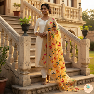 The Golden Star Bloom Phulkari Dupatta