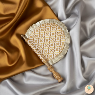 Golden Punjabi Pakhi (Hand Fan - Single Piece)