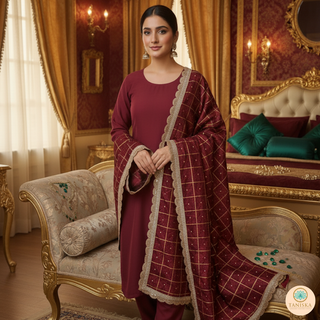 The Maroon Glam Phulkari Dupatta