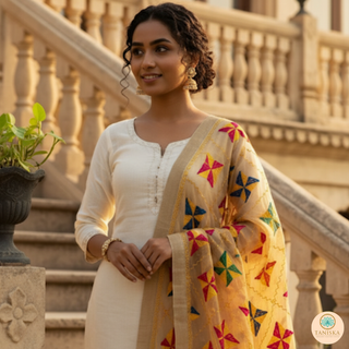 The Golden Star Bloom Phulkari Dupatta