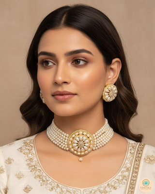 KIMBERLY Pearl White Choker Set