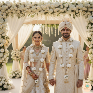 White Bride-Groom Mala