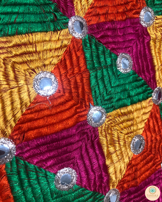 1 Phulkari Multi-Purpose DORI RUMAL (Gift Bag, Thaal Cover, Potli Bag - Perfect for: Indian Wedding, Shagan Ceremony, Chunni Charhana, Bridal Shower, Baby Shower, Maiyan, Weddings, Favors, Shaadi, Walima)