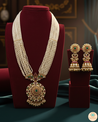 HEER Traditional Multi Pachi Kundan Long Haar Set