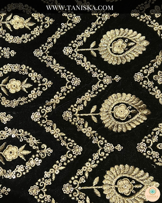 The Midnight Sultan | Striped Velvet Zardosi Groom’s Shawl