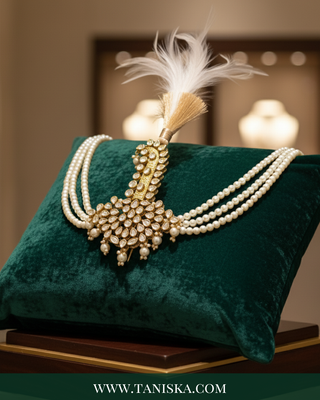 The Grand Vizier | Ornate Kundan & Ivory Plume Kalgi