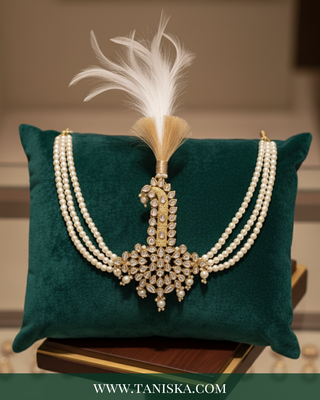 The Grand Vizier | Ornate Kundan & Ivory Plume Kalgi