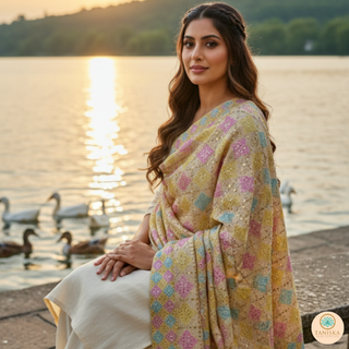 The Sunehri Shehnai Phulkari Dupatta
