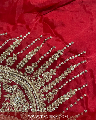 Regal Crimson Zardosi Bridal Lehenga