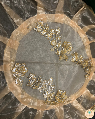 1 Golden Multi-Purpose DORI RUMAL (Gift Bag, Thaal Cover, Potli Bag - Perfect for: Indian Wedding, Shagan Ceremony, Chunni Charhana, Bridal Shower, Baby Shower, Maiyan, Weddings, Favors, Shaadi, Walima)