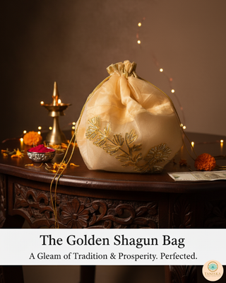 1 Golden Multi-Purpose DORI RUMAL (Gift Bag, Thaal Cover, Potli Bag - Perfect for: Indian Wedding, Shagan Ceremony, Chunni Charhana, Bridal Shower, Baby Shower, Maiyan, Weddings, Favors, Shaadi, Walima)