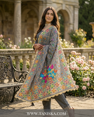 Pure Slate Heritage Starburst Phulkari