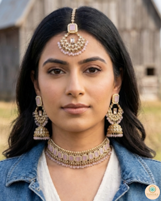Aavya Baby Pink Necklace Set