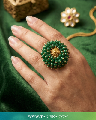 The Golden Sunburst Emerald Ring