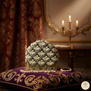 The Mint Pearl Cascade Clutch Bag