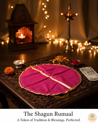 1 Hot Pink Multi-Purpose DORI RUMAL (Gift Bag, Thaal Cover, Potli Bag - Perfect for: Indian Wedding, Shagan Ceremony, Chunni Charhana, Bridal Shower, Baby Shower, Maiyan, Weddings, Favors, Shaadi, Walima)