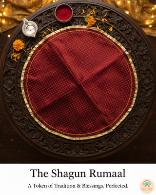 1 Maroon Multi-Purpose DORI RUMAL (Gift Bag, Thaal Cover, Potli Bag - Perfect for: Indian Wedding, Shagan Ceremony, Chunni Charhana, Bridal Shower, Baby Shower, Maiyan, Weddings, Favors, Shaadi, Walima)