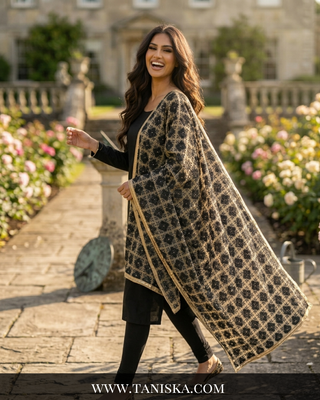 Midnight Bloom Heritage Phulkari