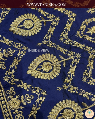 The Royal Navy | Striped Velvet Zardosi Groom’s Shawl