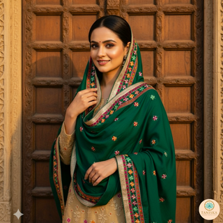 The Royal Emerald Phulkari Dupatta