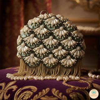 The Mint Pearl Cascade Clutch Bag