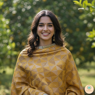 The Lemon Glam Phulkari Dupatta