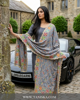 Pure Slate Heritage Starburst Phulkari