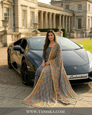 Pure Slate Heritage Starburst Phulkari