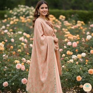 The Peach Glam Phulkari Dupatta