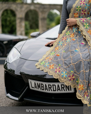 Pure Slate Heritage Starburst Phulkari