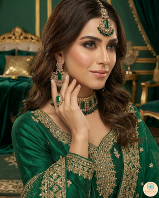 The Maharani Green Choker Set
