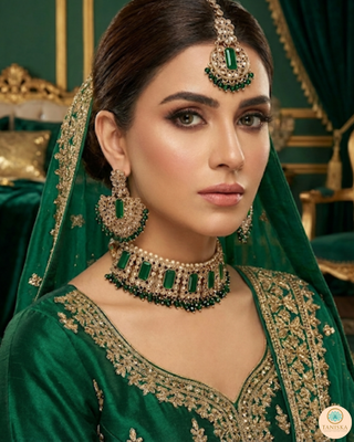 The Maharani Green Choker Set