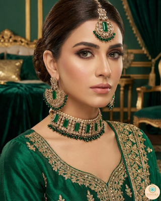 The Maharani Green Choker Set