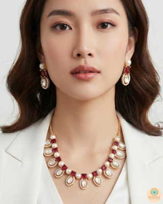 The Verra Necklace Set (Red)