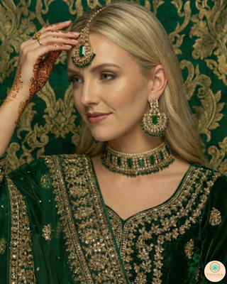 The Maharani Green Choker Set