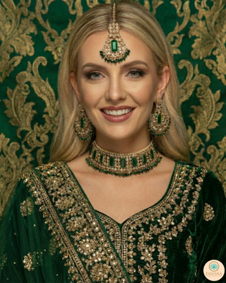 The Maharani Green Choker Set