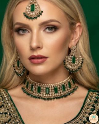 The Maharani Green Choker Set