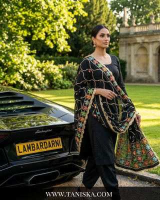 Pure Raven Heritage Gota & Starburst Phulkari