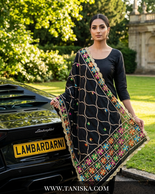 Pure Raven Heritage Gota & Starburst Phulkari