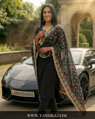 Pure Raven Heritage Gota & Starburst Phulkari