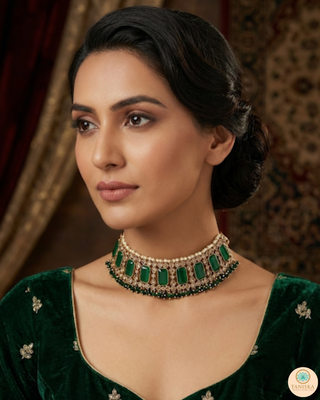 The Maharani Green Choker Set